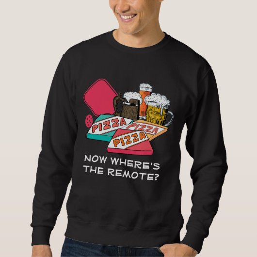 WO IST DAS REMOTE? | Bierpizza PICKLEBALL Sweatshirt (Vorderseite)