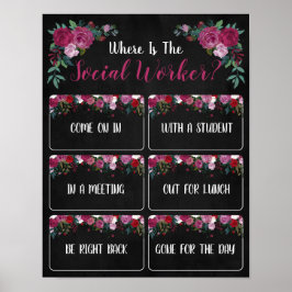 Wo ist das Türzeichen des Sozialarbeiterbüros? Poster