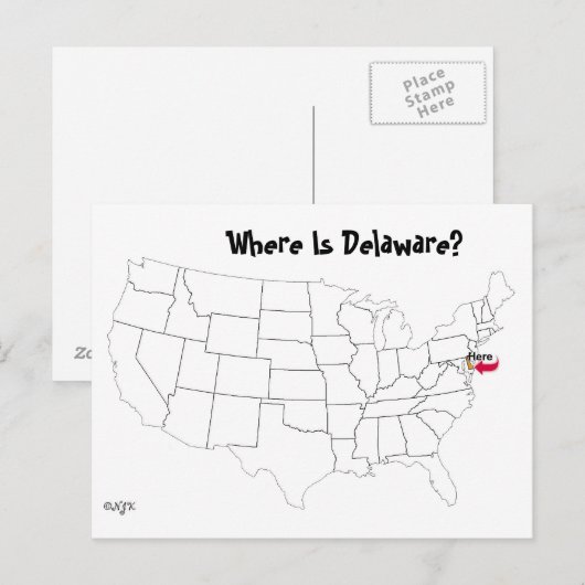 Wo ist Delaware? Postkarte (Vorne/Hinten)