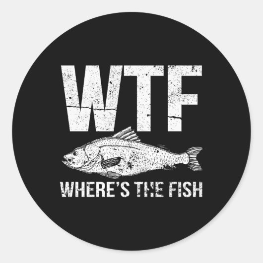 Wo ist der Fisch? Runder Aufkleber (Vorderseite)