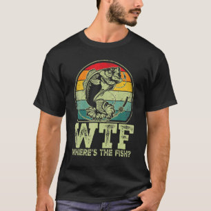 Wo ist der Fisch Vintage Retro Angeln Fischer T-Shirt