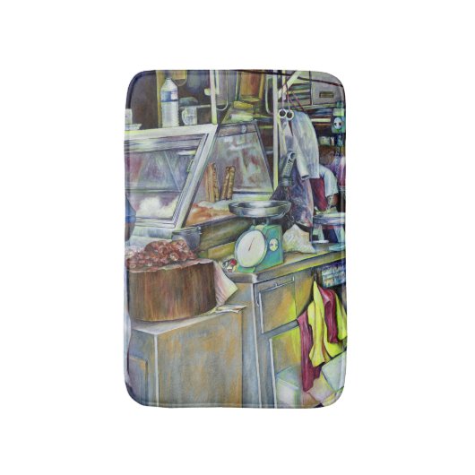 Wo ist der Fischkopf Curry?Singapur Badematte (Vorderseite Vertikal)