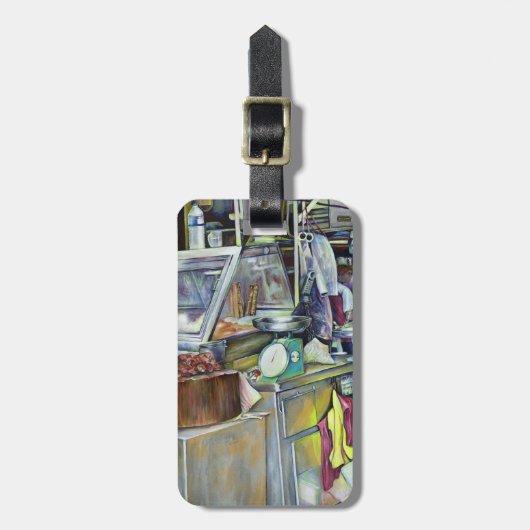 Wo ist der Fischkopf Curry? Singapur Gepäckanhänger (Vorderseite vertikal)