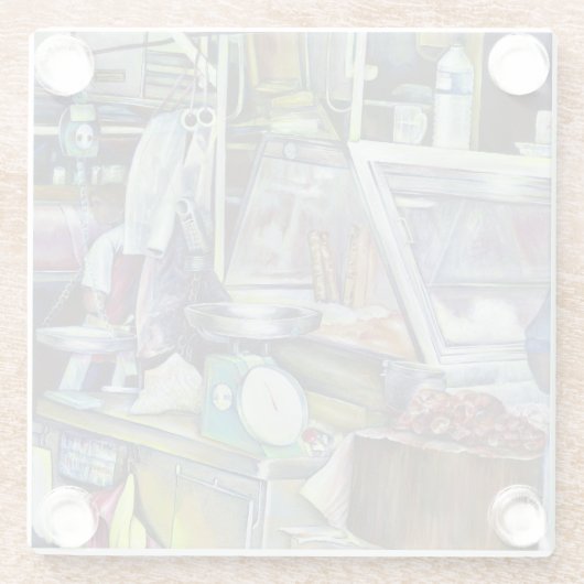 Wo ist der Fischkopf Curry?Singapur Glasuntersetzer (Rückseite)