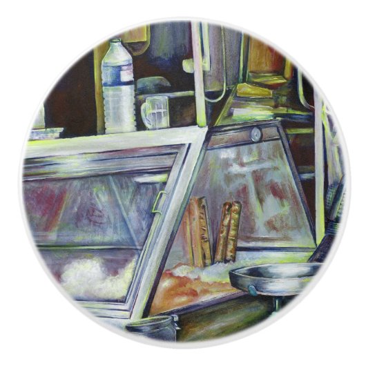 Wo ist der Fischkopf Curry? Singapur Keramikknauf (Vorderseite)