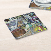 Wo ist der Fischkopf Curry? Singapur Rechteckiger Pappuntersetzer (angewinkelt)