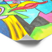 Wo ist der Kaffee? Die Abstrakte Kunst von Hand ge Poster (Ecke)