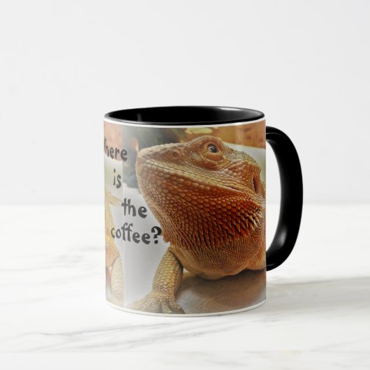 Wo ist der Kaffee Funny Orange Beardie Print? Tasse (VorderseiteRechts)