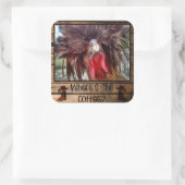 Wo ist der Kaffee mit polnischem Hühnchen? Quadratischer Aufkleber (Tasche)