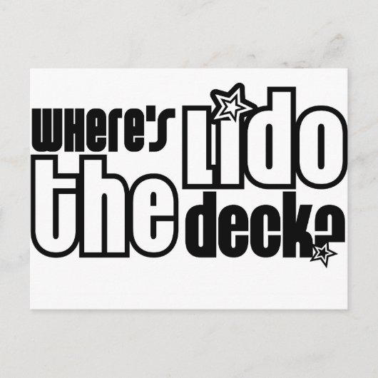 Wo ist der Lido Deck? Postkarte (Vorderseite)