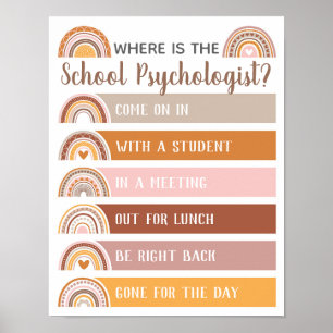 Wo ist der Psychologe Office Door Sign Rainbow? Poster