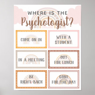 Wo ist der Psychologe Office Door Sign Rainbow? Poster