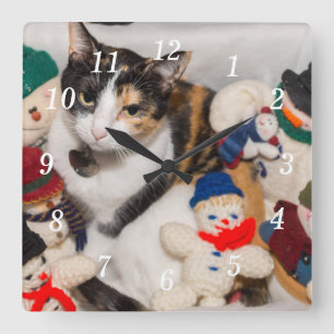 Wo ist die Cat Wall Uhr? Quadratische Wanduhr