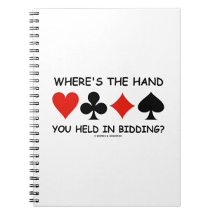 Wo ist die Hand, die du beim Bieten gehalten hast? Notizblock