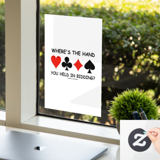 Wo ist die Hand, die du im Gebot gehalten hast? Sp Fensteraufkleber (Büro)