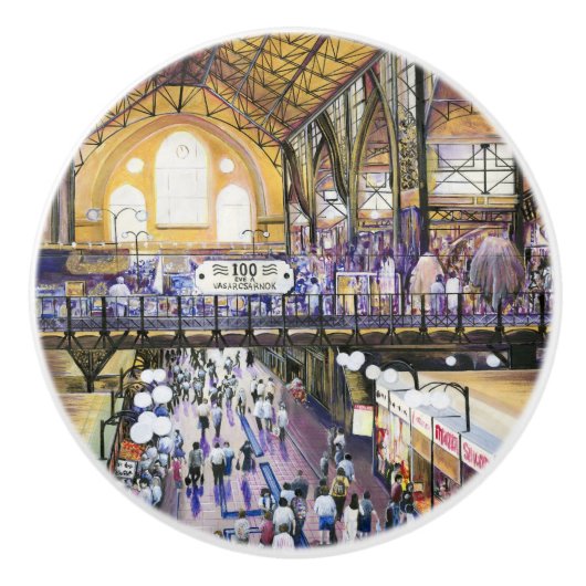 Wo ist die Wasserklammer? Budapest Keramikknauf (Vorderseite)