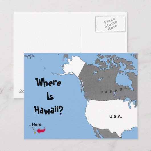 Wo ist Hawaii? Postkarte (Vorne/Hinten)