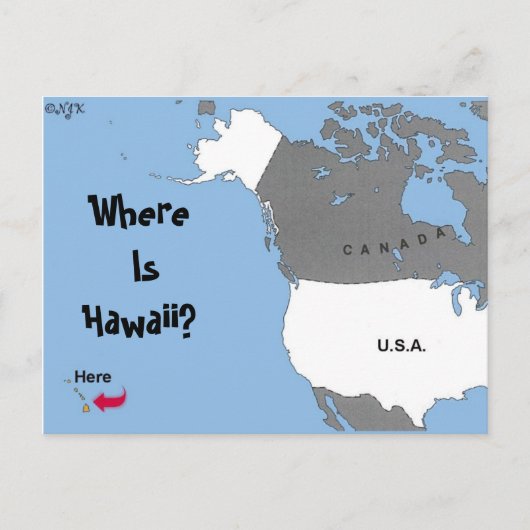 Wo ist Hawaii? Postkarte (Vorderseite)