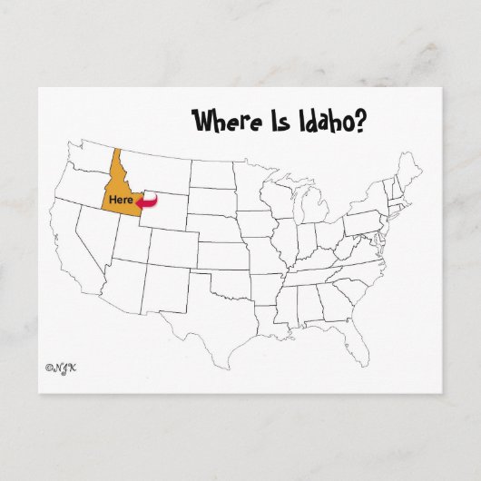 Wo ist Idaho? Postkarte (Vorderseite)