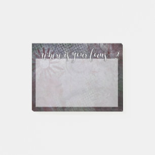 Wo ist Ihr Fokus? Typografie rustikale abstrakte 2 Post-it Klebezettel