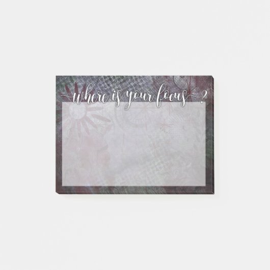 Wo ist Ihr Fokus? Typografie rustikale abstrakte 2 Post-it Klebezettel (Vorderseite)