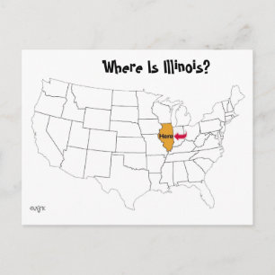 Wo ist Illinois? Postkarte