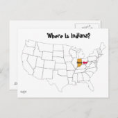 Wo ist Indiana? Postkarte (Vorne/Hinten)