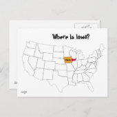 Wo ist Iowa? Postkarte (Vorne/Hinten)