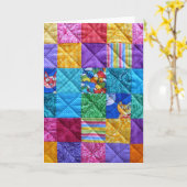 "Wo ist Kitty?" Patchwork-Grußkarte Karte (Gelbe Blume)