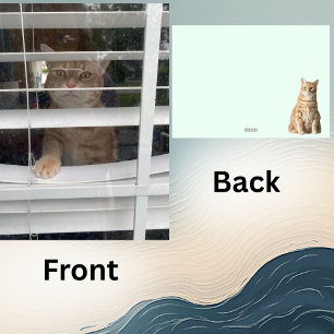 Wo ist Mama, mit Taz der Katze - 5 x 7 Flachkarte Feiertagskarte