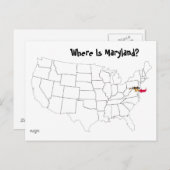 Wo ist Maryland? Postkarte (Vorne/Hinten)