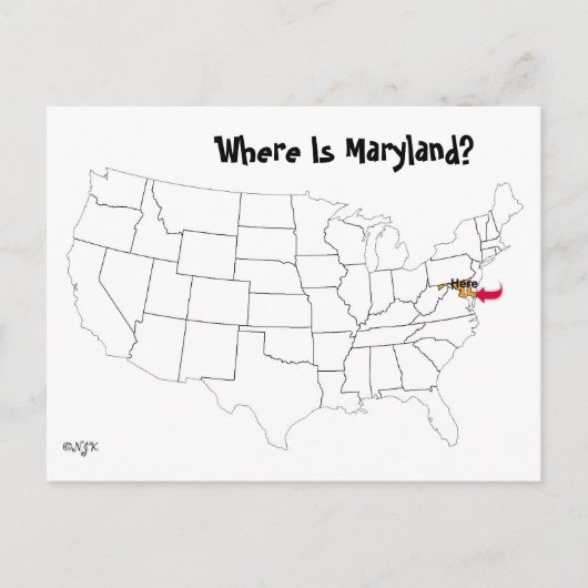Wo ist Maryland? Postkarte (Vorderseite)