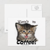 Wo ist mein Kaffee Cat? Postkarte (Vorne/Hinten)