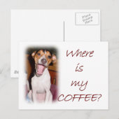 Wo ist mein Kaffee? Postkarte (Vorne/Hinten)