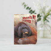 Wo ist mein Kaffee!! Postkarte (Stehend Vorderseite)
