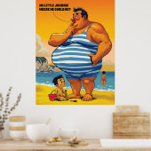 Wo ist mein kleiner Johnny, feiner Mann am Strand, Poster (Küche)