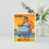 Wo ist mein kleiner Johnny, feiner Mann am Strand, Postkarte (Stehend Vorderseite)
