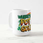 Wo ist mein Pot of Gold St. Patrick's Day Kaffeetasse (Vorderseite Links)