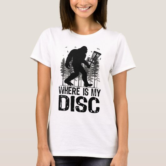 Wo ist meine Festplatte? Bigfoot Disk Golf T-Shirt (Vorderseite)