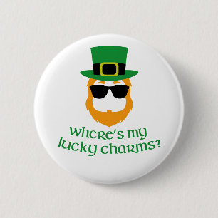 Wo ist meine Glücksbringer? St- Patricktageskobol Button