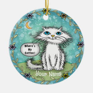 Wo ist meine Kaffee Scraggles Katze Keramik Ornament
