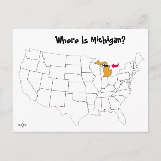 Wo ist Michigan? Postkarte (Vorderseite)