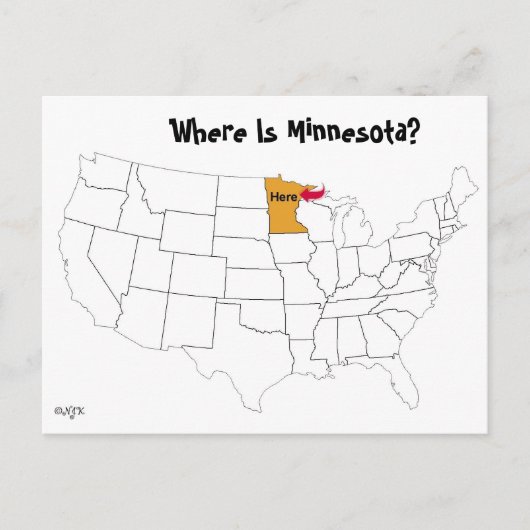 Wo ist Minnesota? Postkarte (Vorderseite)