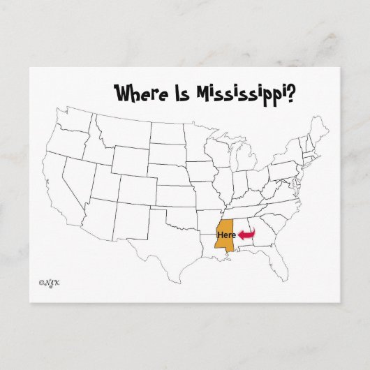 Wo ist Mississippi? Postkarte (Vorderseite)