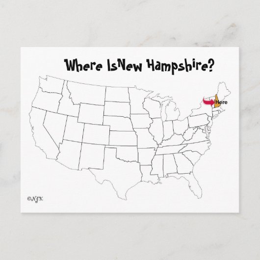 Wo ist New Hampshire? Postkarte (Vorderseite)