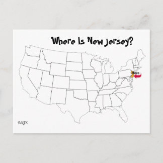 Wo ist New Jersey? Postkarte