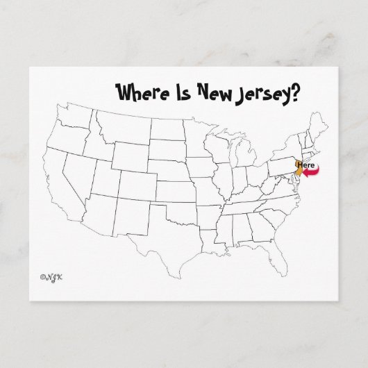Wo ist New Jersey? Postkarte (Vorderseite)