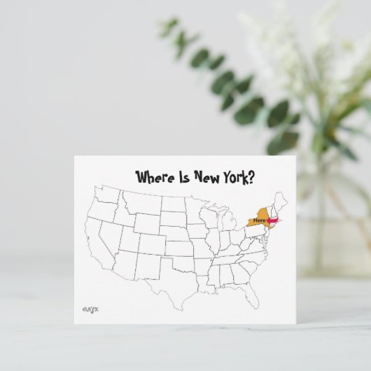 Wo ist New York? Postkarte (Stehend Vorderseite)