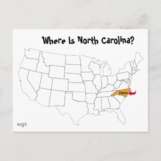 Wo ist North Carolina? Postkarte (Vorderseite)