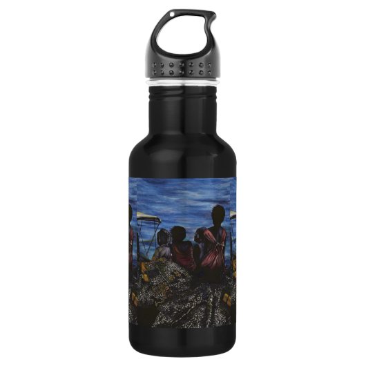 Wo ist Papa? Hafen Insel, Bahamas Trinkflasche (Vorderseite)